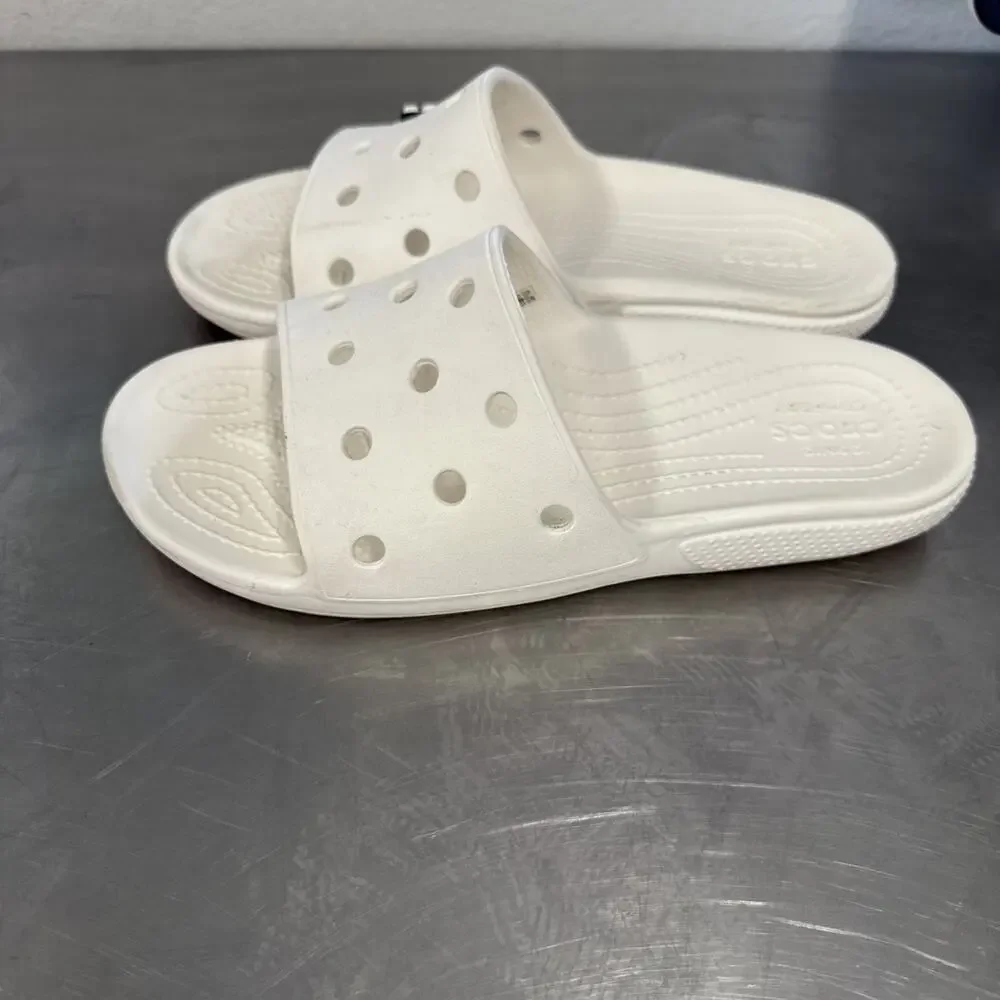 Crocs Unisex/Adult Classic Slide V2 Sandal White US Men's 8 Women's 10